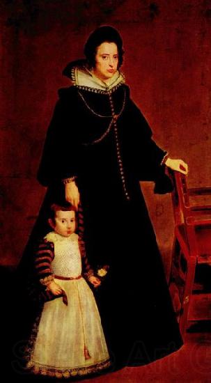 Diego Velazquez Portrat Dona Antonia Ipenarrieta mit einem Sohn Spain oil painting art